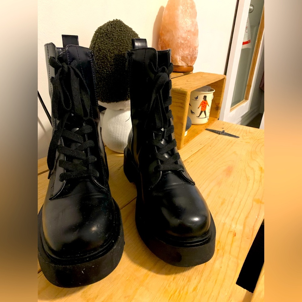 H & M Pleather boots size 8
